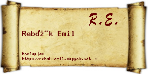 Rebák Emil névjegykártya